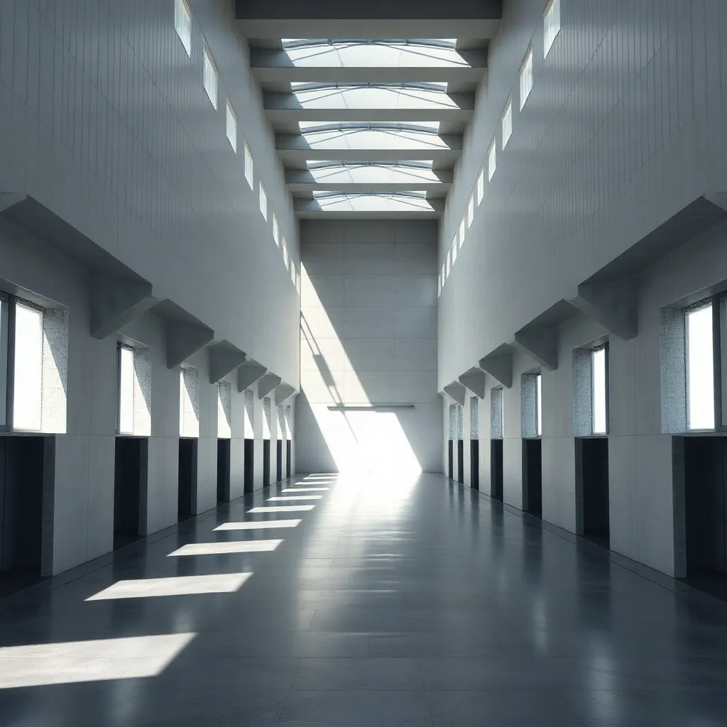 Minimalist architectural structure with clean lines and geom